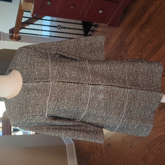 Cabi "The Times" long knit Jacket Blazrr black print Preppy Outerwear  sz S - Picture 4 of 11